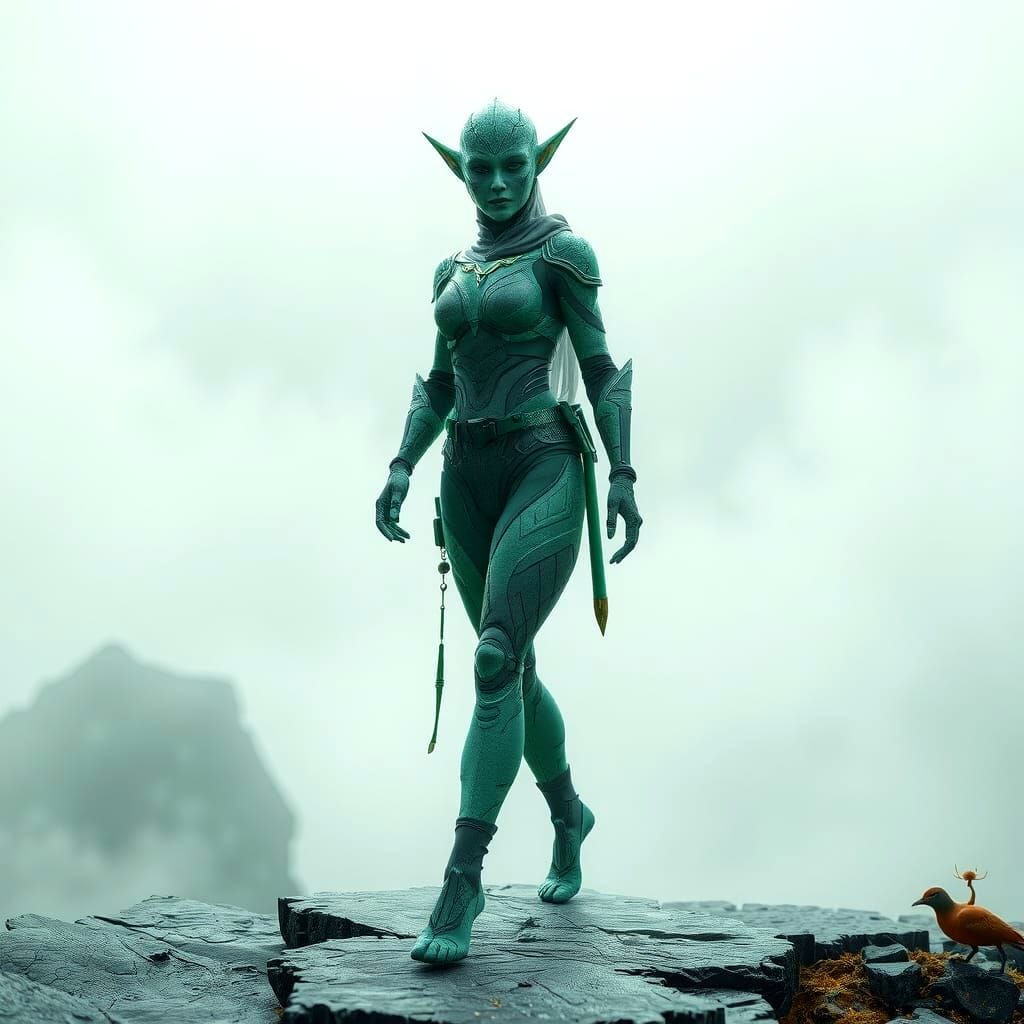 Space Elf Soldier Rematerializing: Ethereal Fantasy