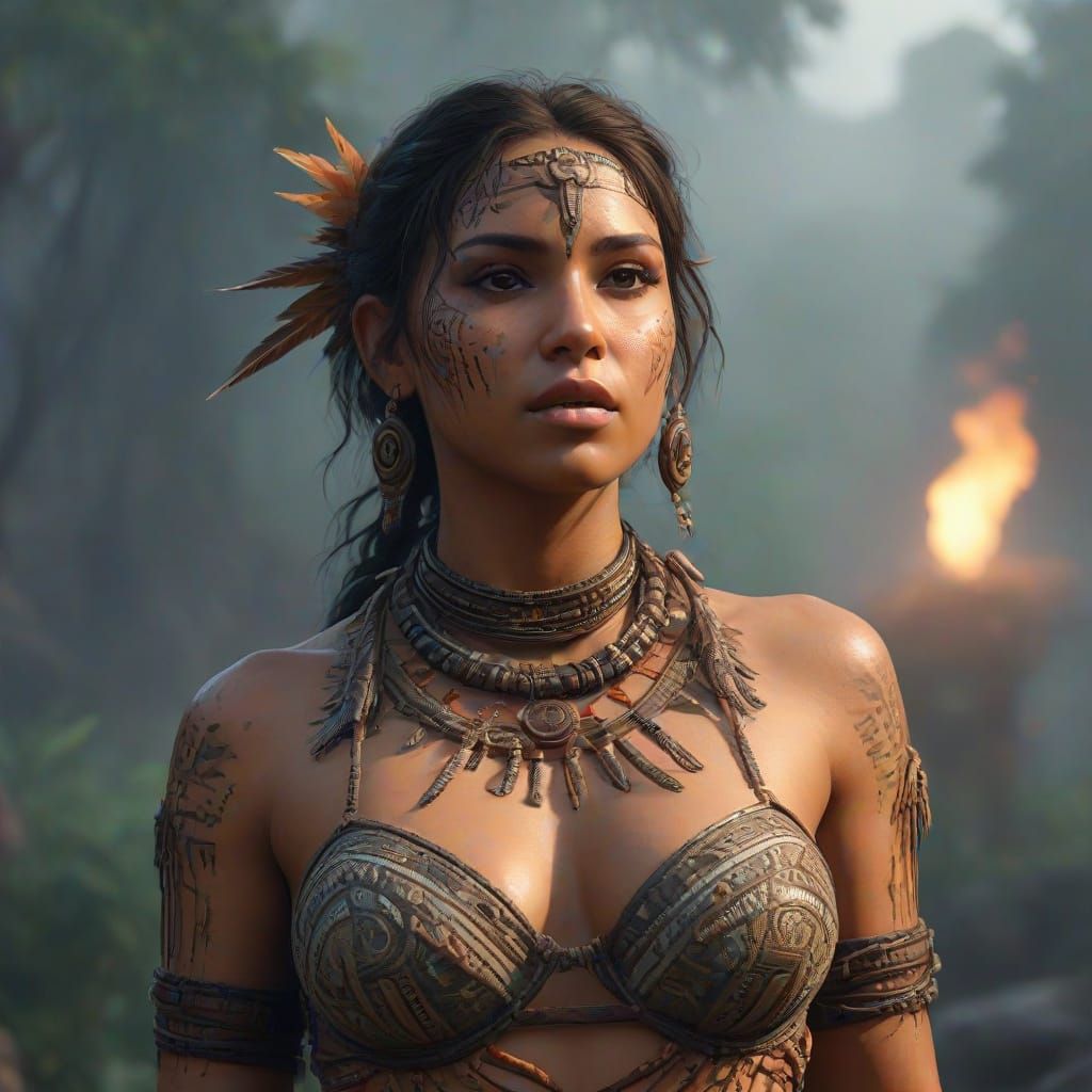 Apocalypto Woman in Ethereal Mist