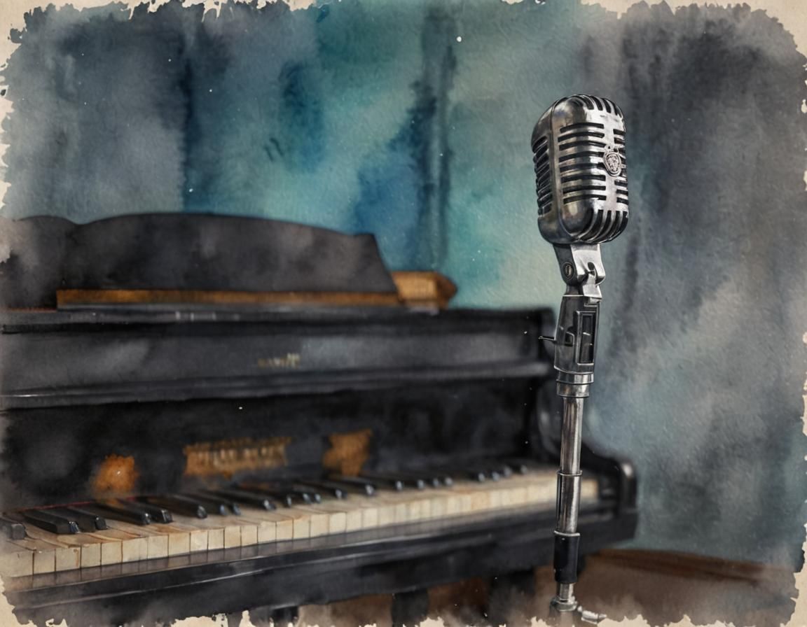 Microphone and piano