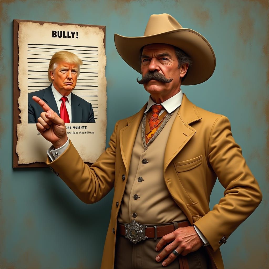 Theodore Roosevelt Reacts to Trump Mugshot in Matte Painting...