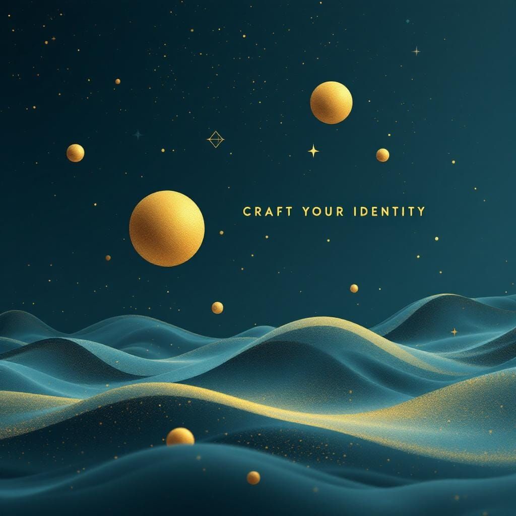 Minimalist Banner with Geometric Icons in Matte Painting Sty...