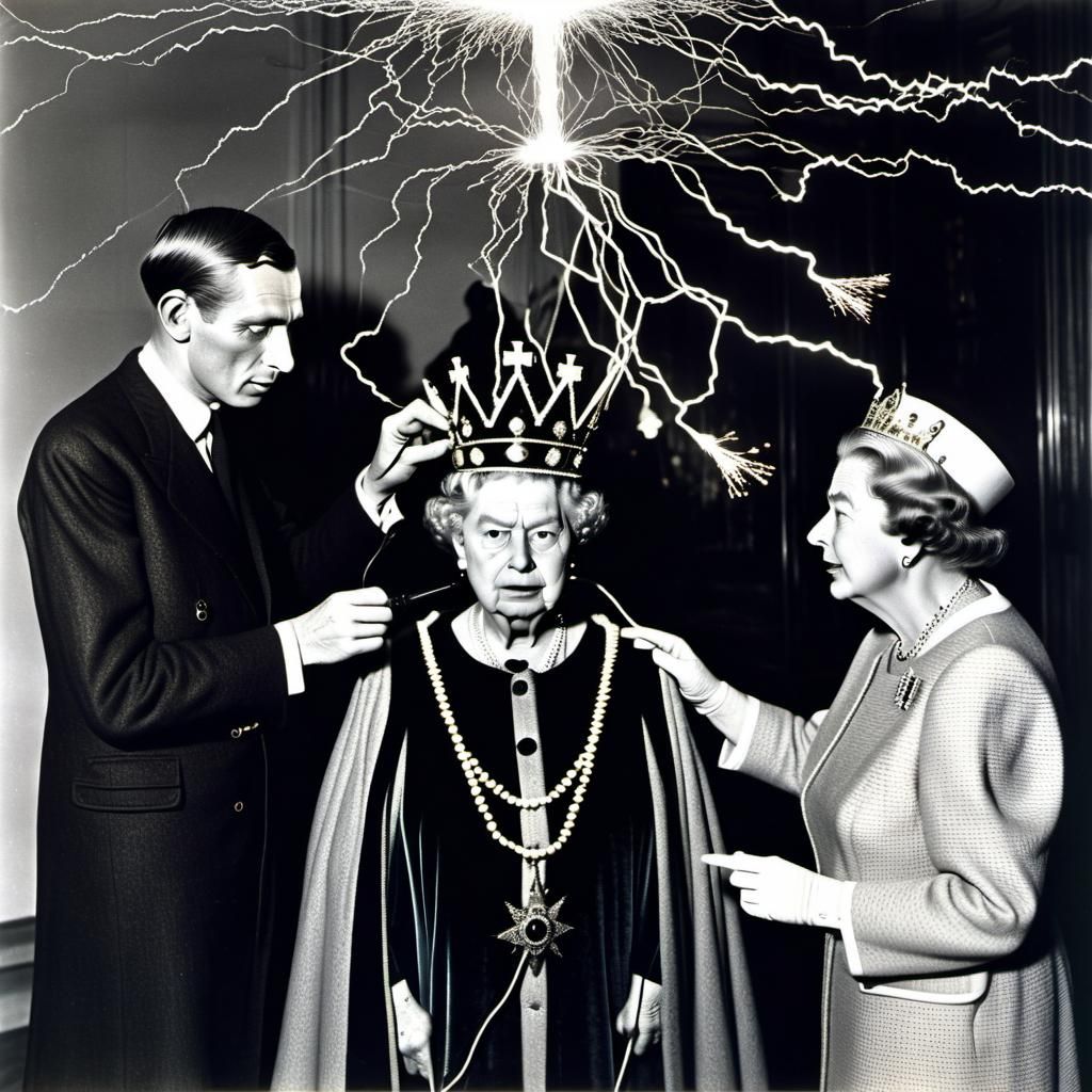 using electricity on queen elizabeth's hair