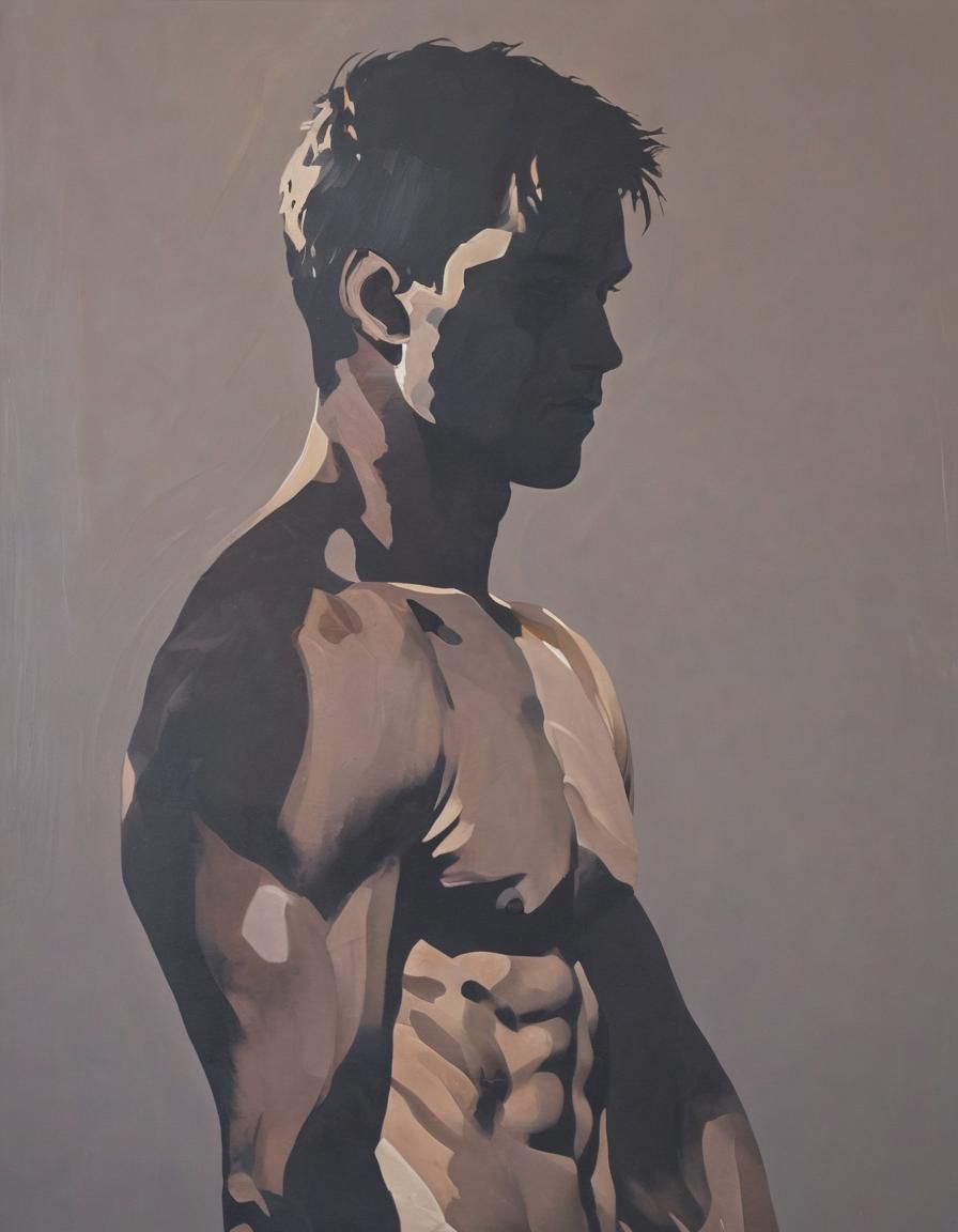 Bold Pop Art Portrait of Masculine Strength