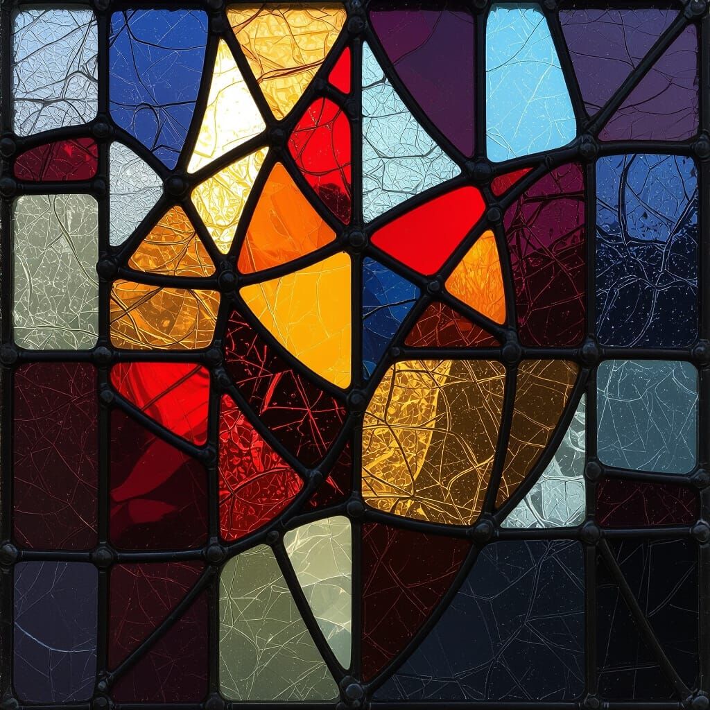 Dark Abstract Stained Glass Art