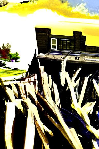 Decrepit Suburban Landscape: Detailed Matte Painting