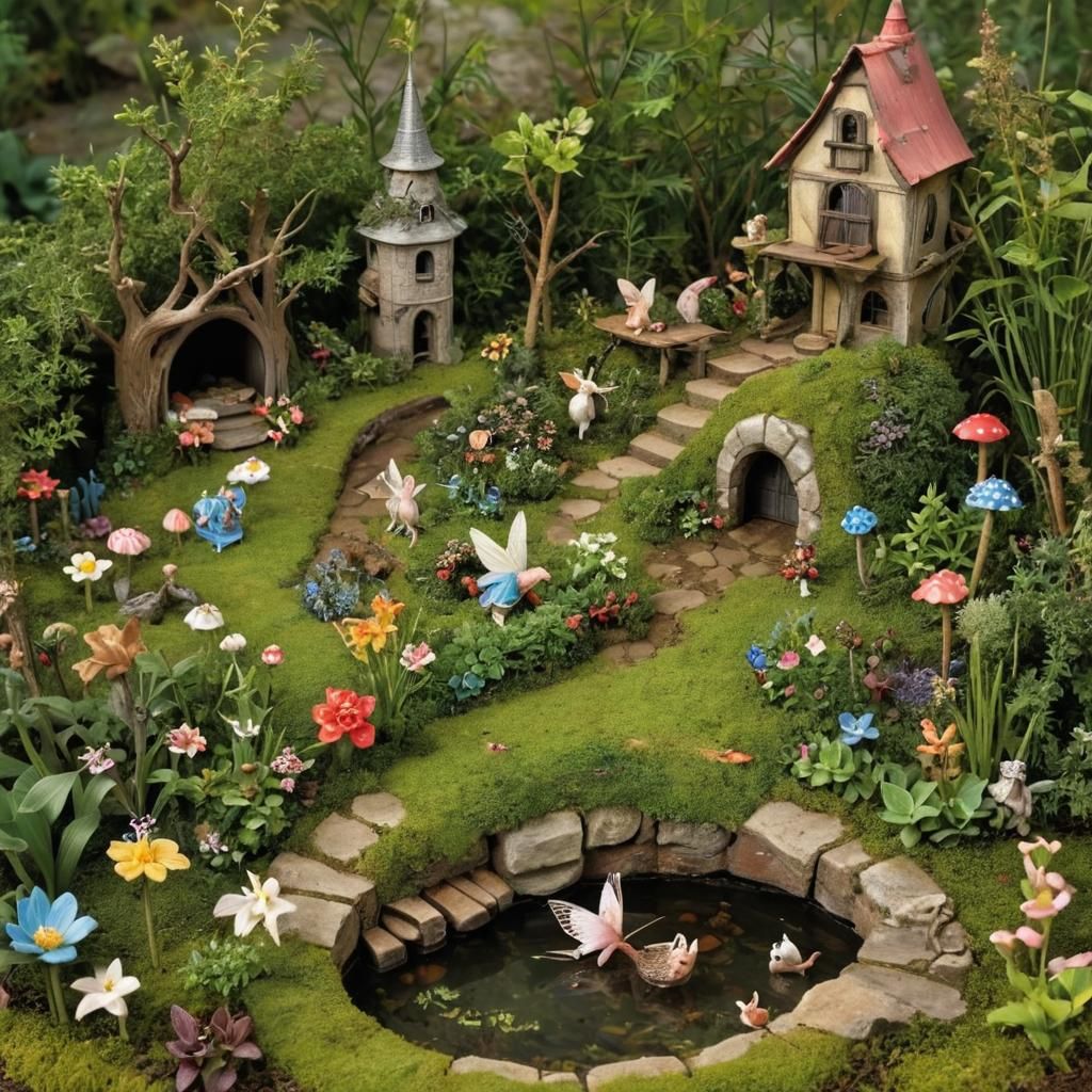 Surreal Fairy Garden in Bosch Style