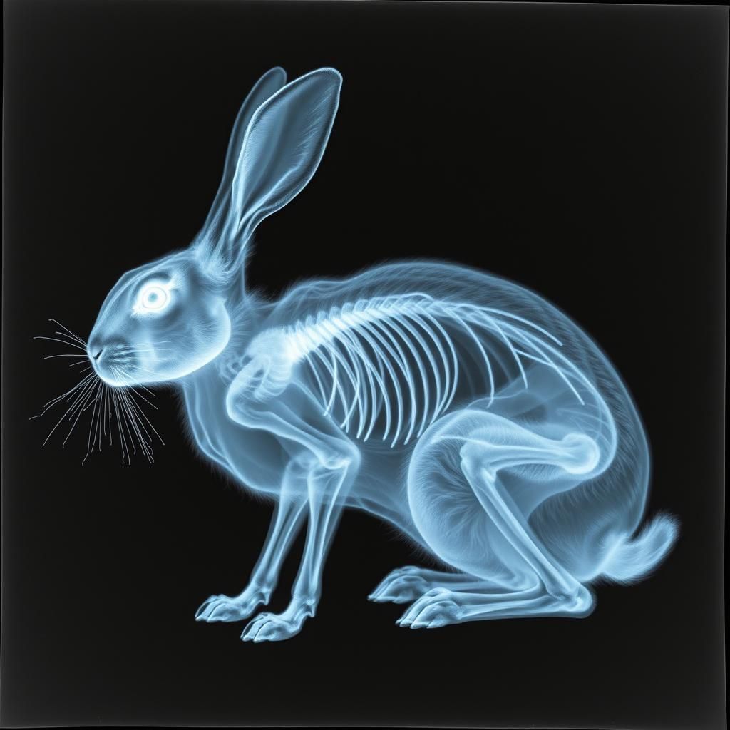 Electrical Kirlian Photography X-Ray of a Rabbit Hare