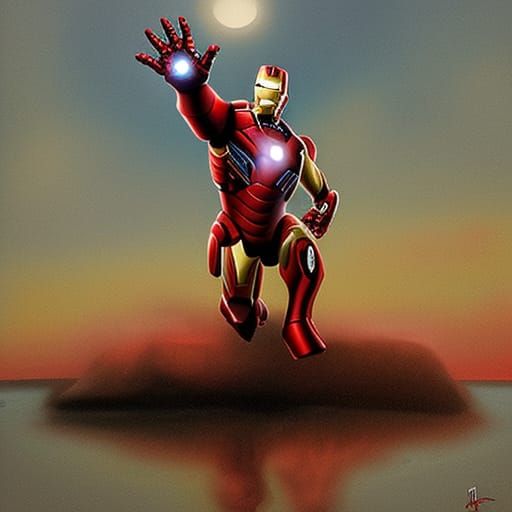 Iron Man Landing: Digital Comic Book Art