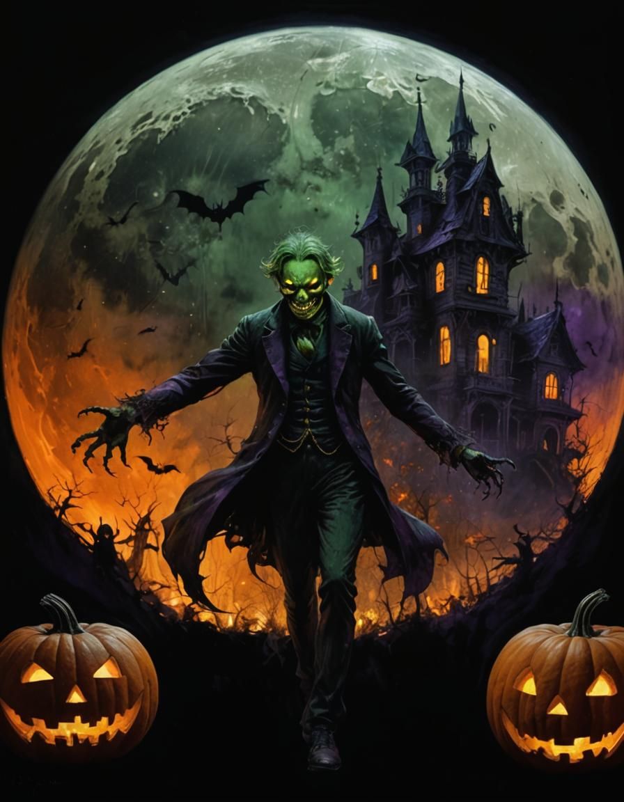 Double Exposure: Halloween Moon and Psycho House