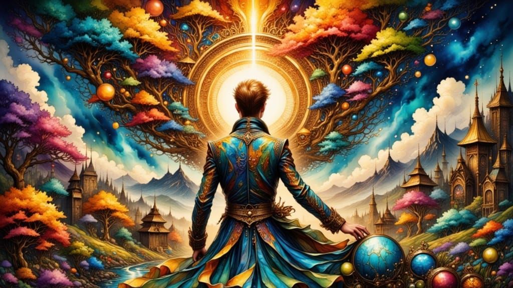 David Bowie in Enchanted Labyrinth Ink Drawing