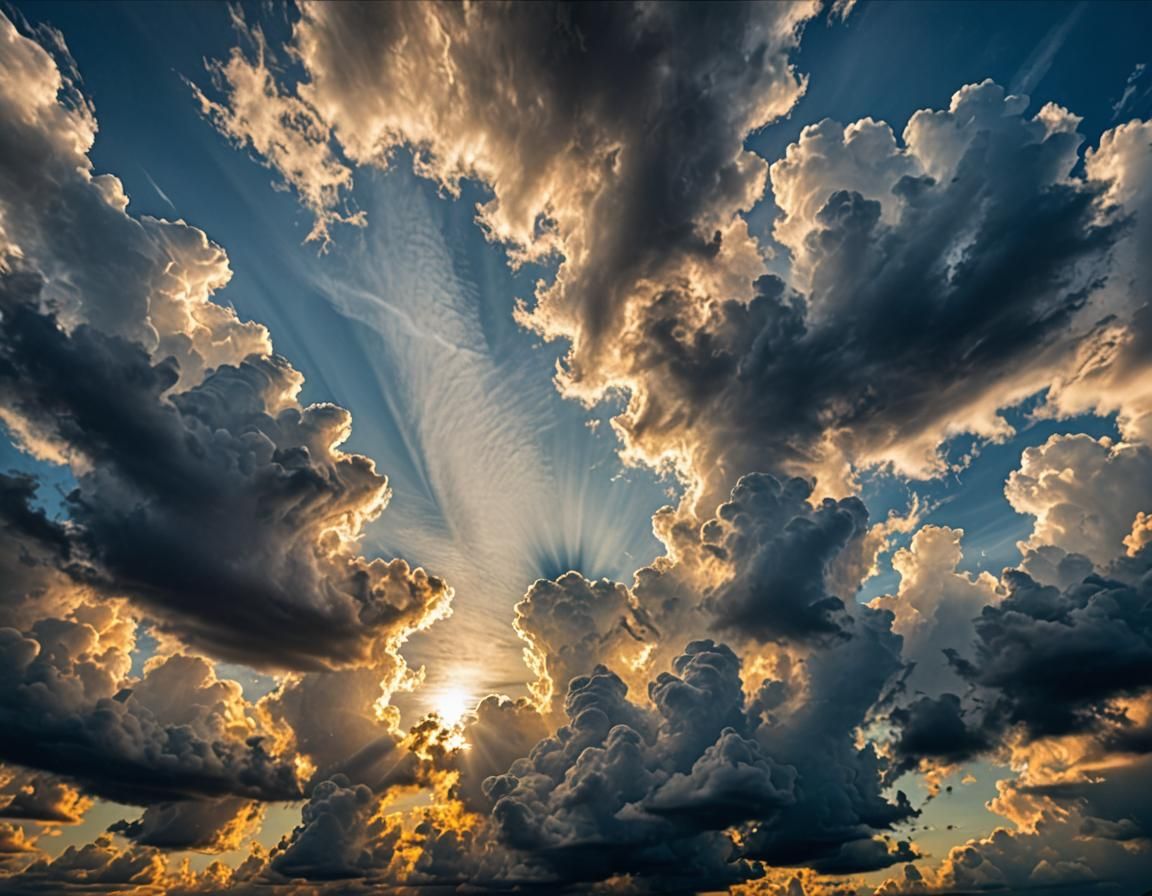 Hyperrealistic Sky with Intricate Cloud Formations