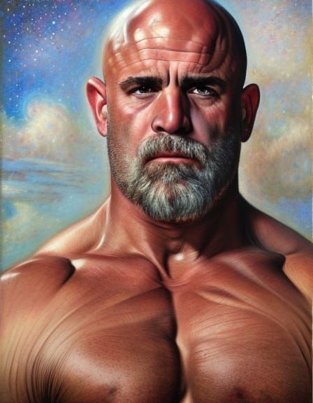 Bill Goldberg Portrait in Neo-Impressionistic Style