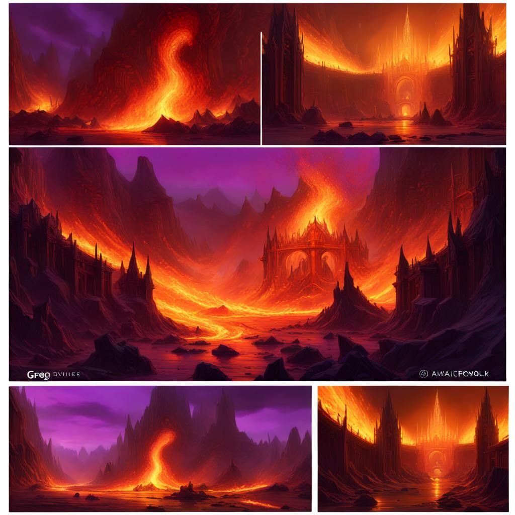 Infernal Landscape: Dark Fantasy Concept Art in 8K