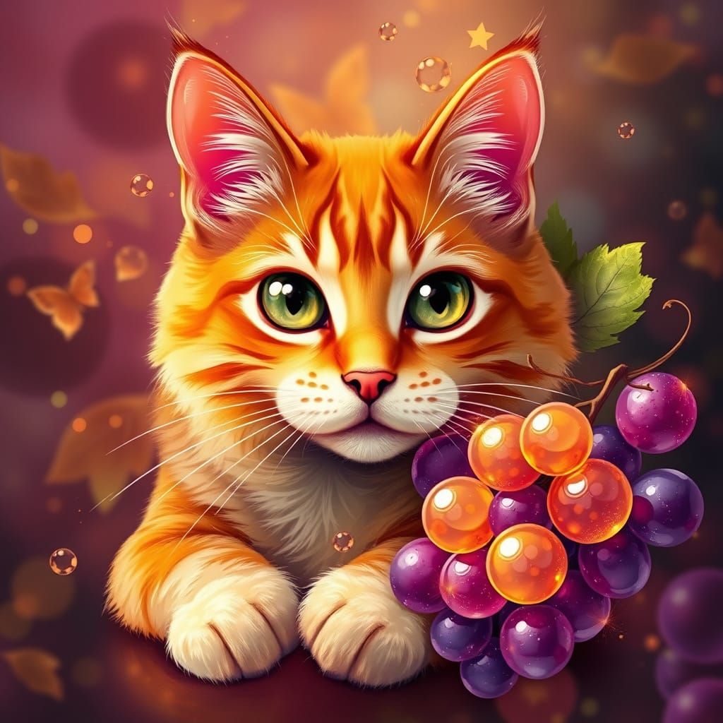 Cat and grape fusion