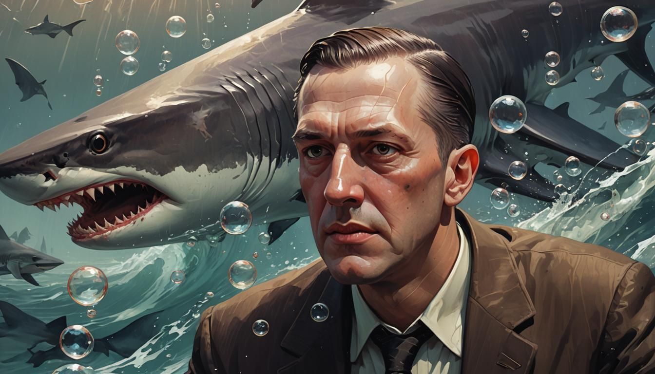Lovecraftian Horror: Underwater Shark Portrait