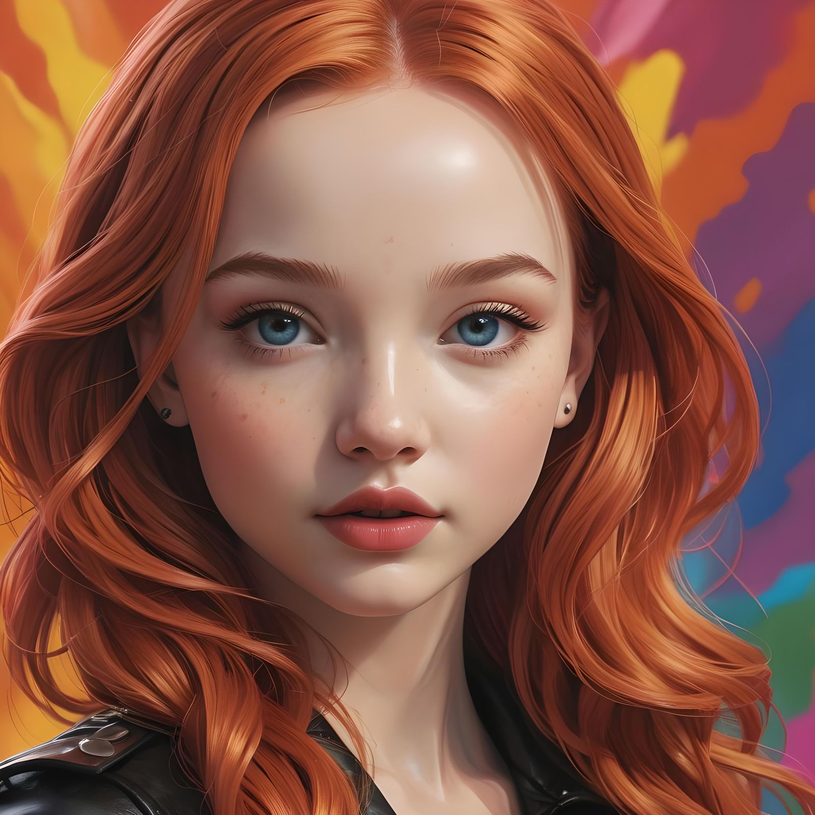 Dove Cameron as Redhead in Splash Art Style
