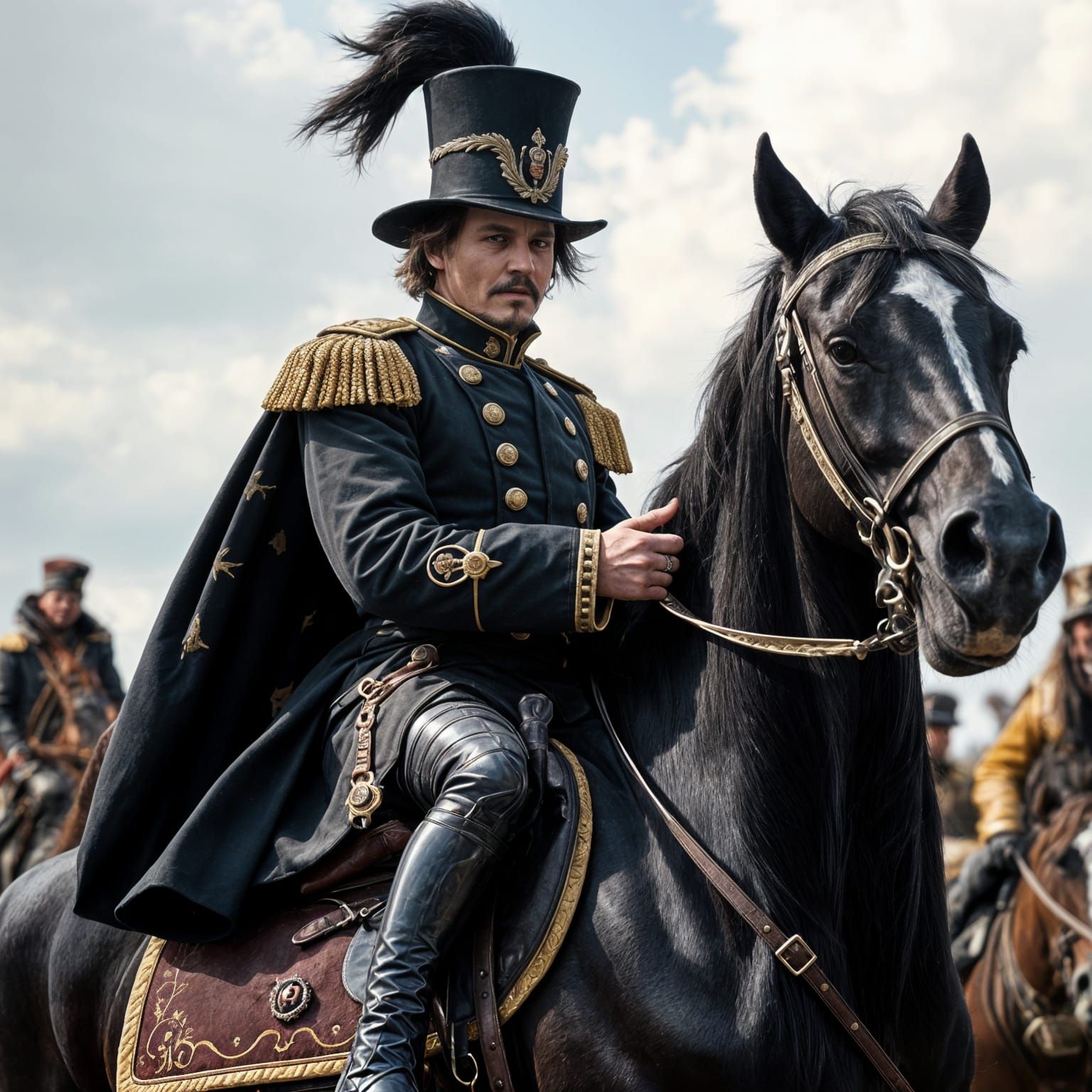 Regal Russian Cavalry Officer in 19th Century Dragoon Unifor...