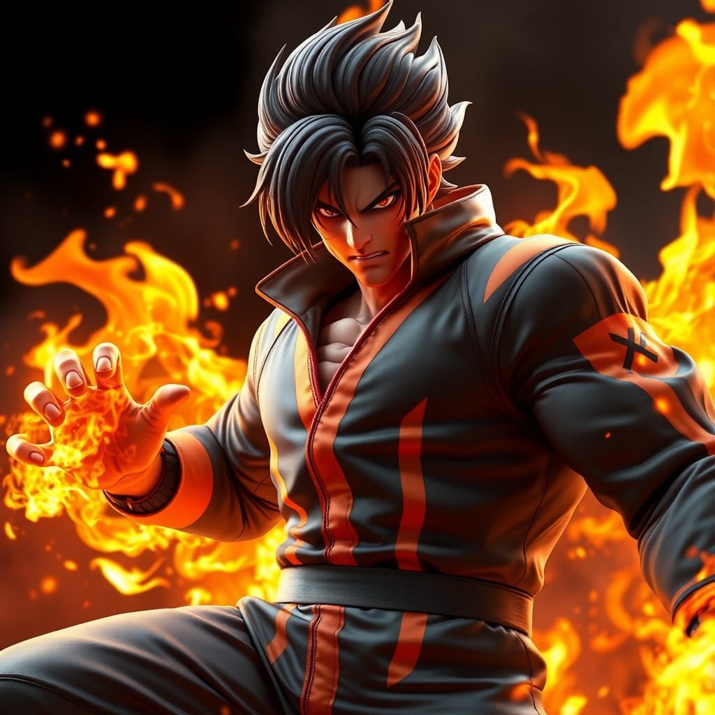 King of Fighters 'K' on Fire: 3D Anime Art