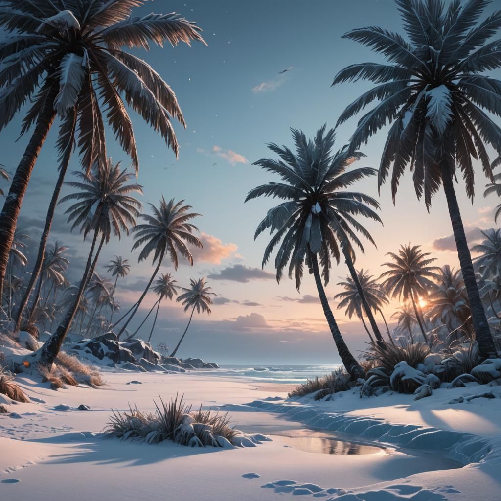 Winter Wonderland Beach Concept Art in Unreal Engine