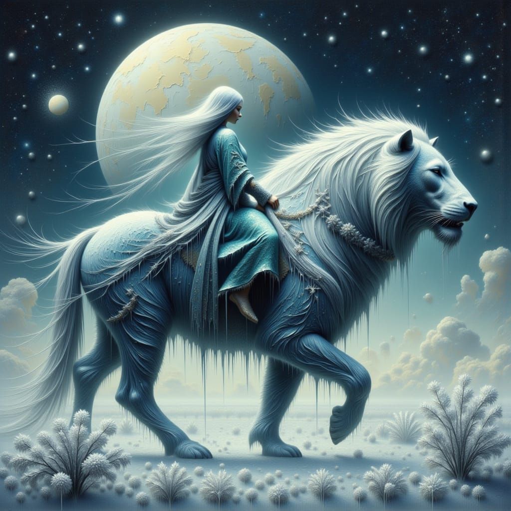 Ich reite in die Schneelandschaft. Wenn du möchtest, kann ic...