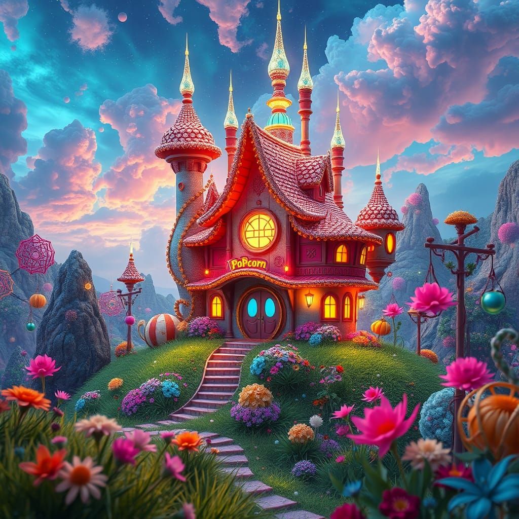 Popcorn House in a Whimsical Wonderland