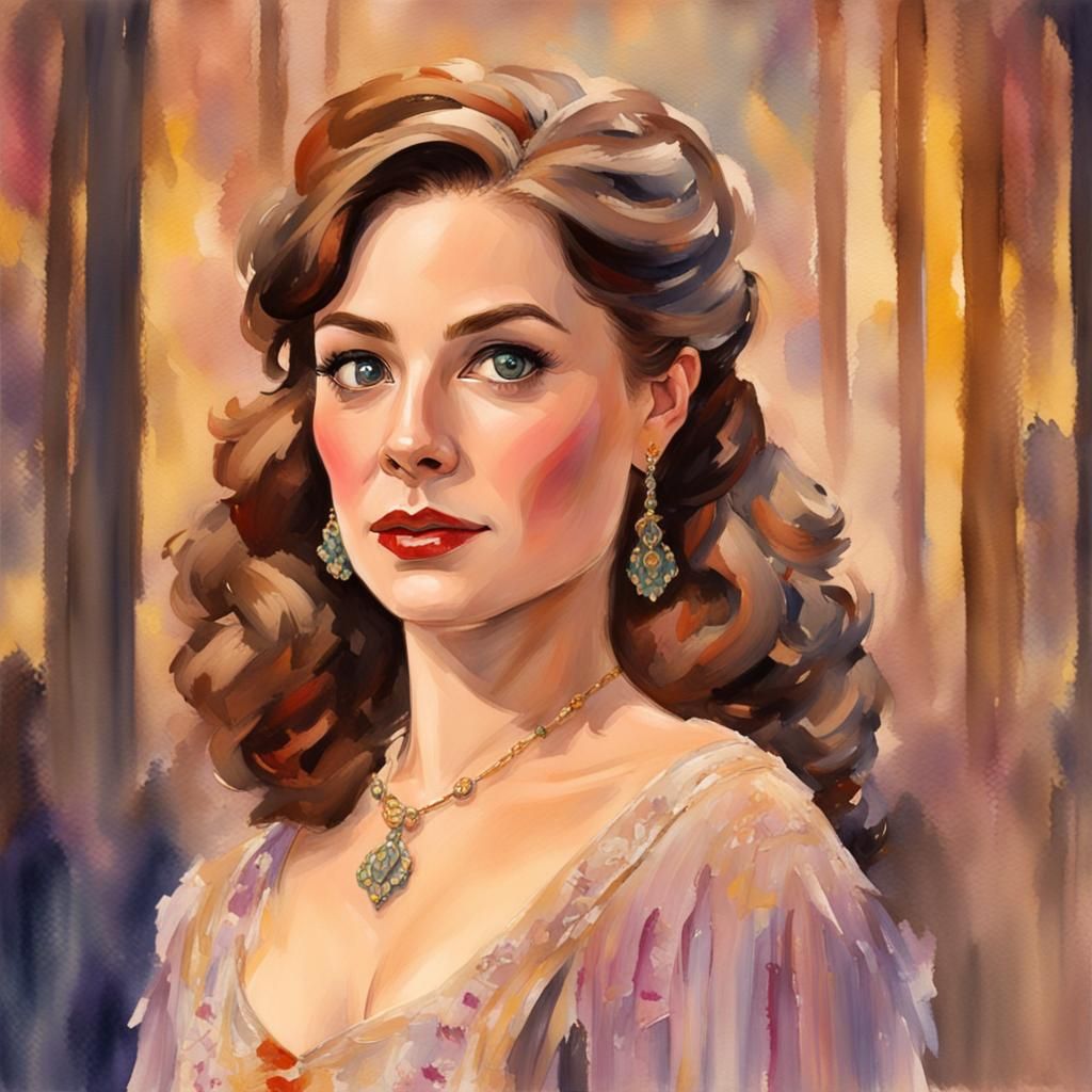Anya in Gouache Style, Impressionist Masterpiece