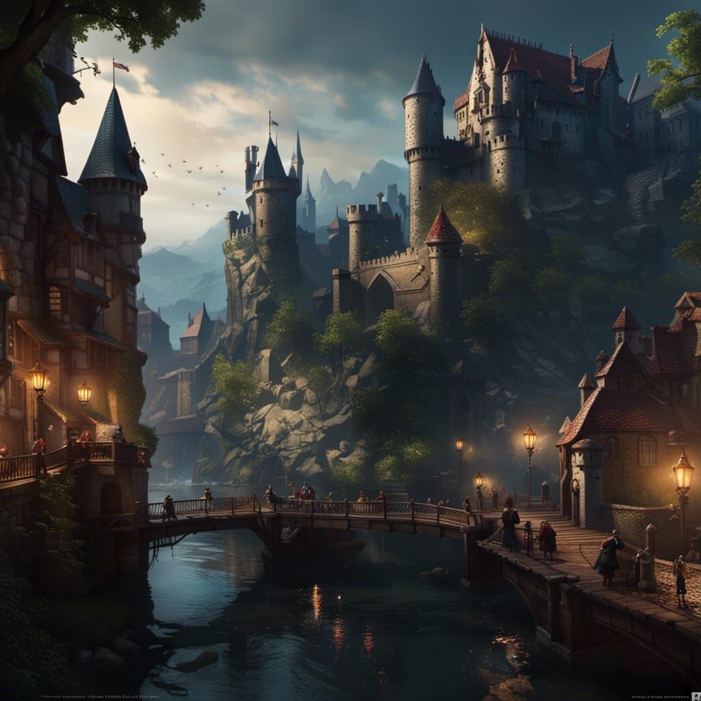 Dark Fantasy Castle and Adventurers in Unreal Engine