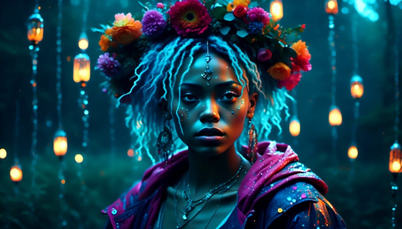 Battered Woman's Journey in Hyperrealistic Style