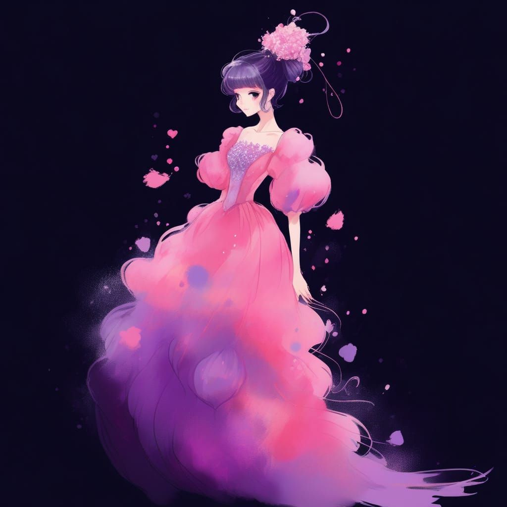 Impressionistic Rkgk Girl in Jellyfish Gown