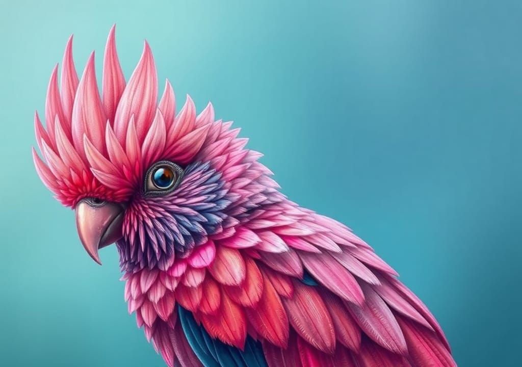 Exotic Bird Portrait in Realistic Style