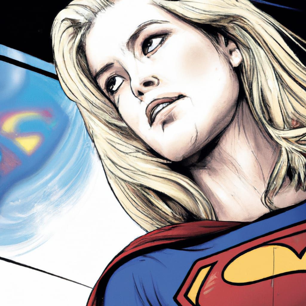 Supergirl in Dynamic Comic Book Art