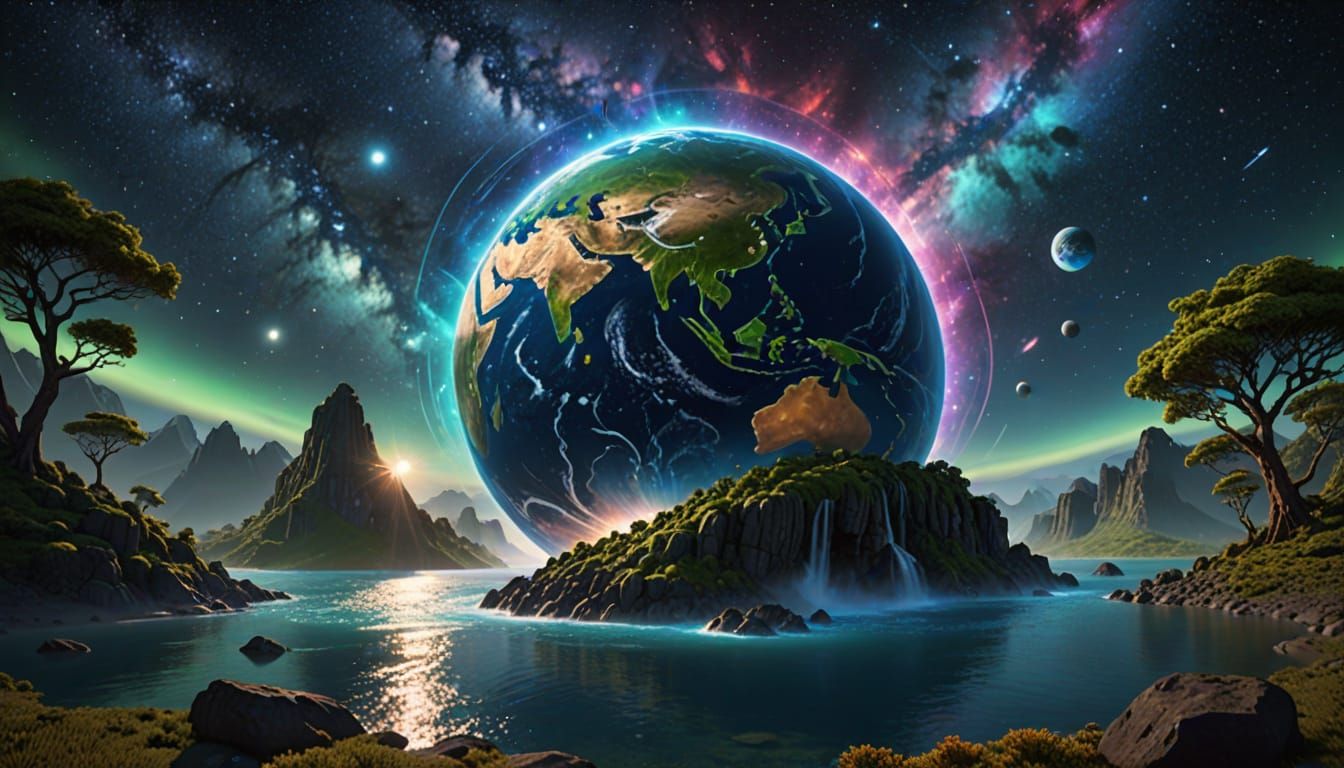 Sleepy Earth Dreaming of a Better World in 3D