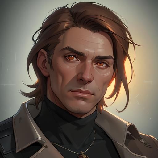 German Man with Occult Themes in Hyperdetailed Style