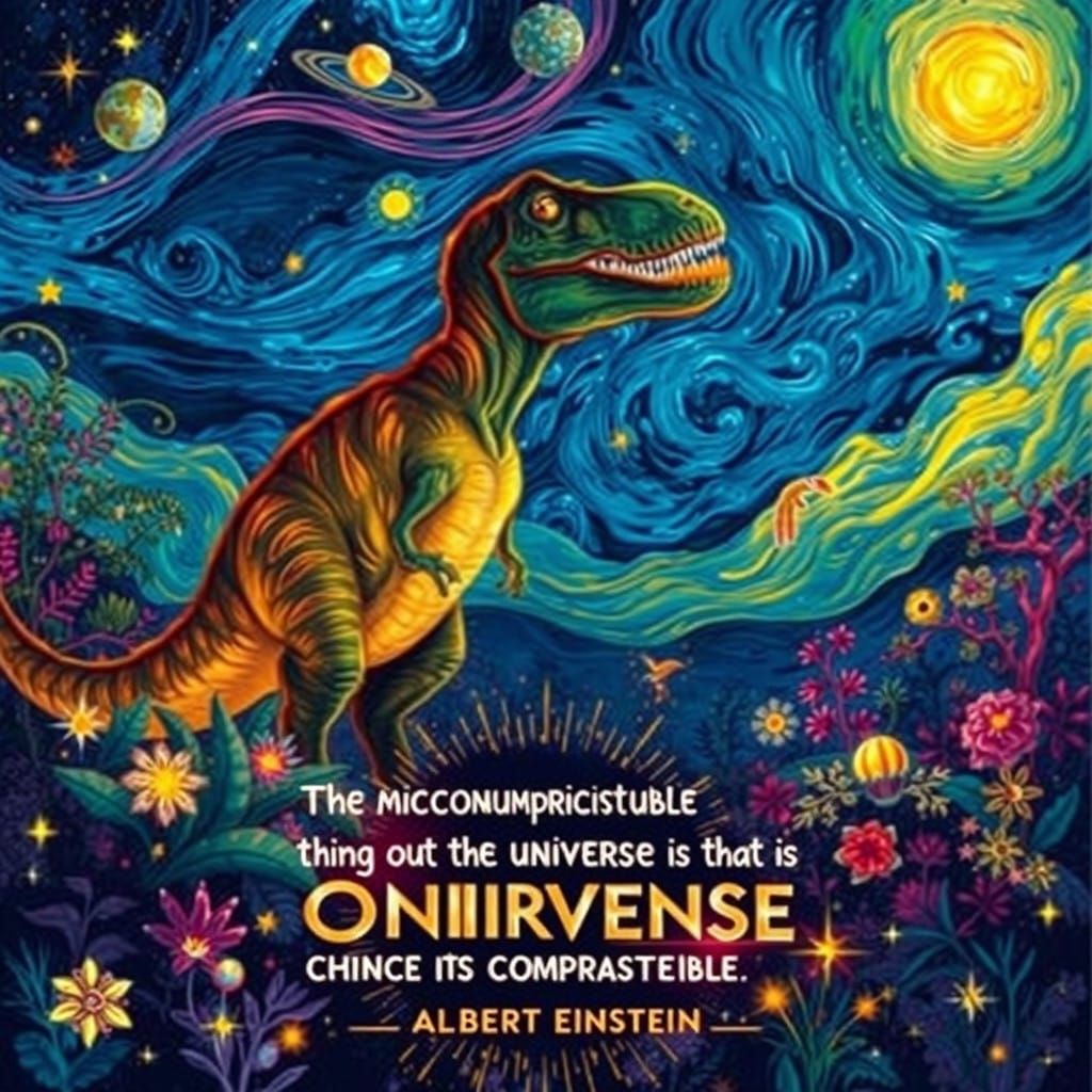 Tyrannosaurus Rex Lost in Thought among Cosmic Bioluminescen...