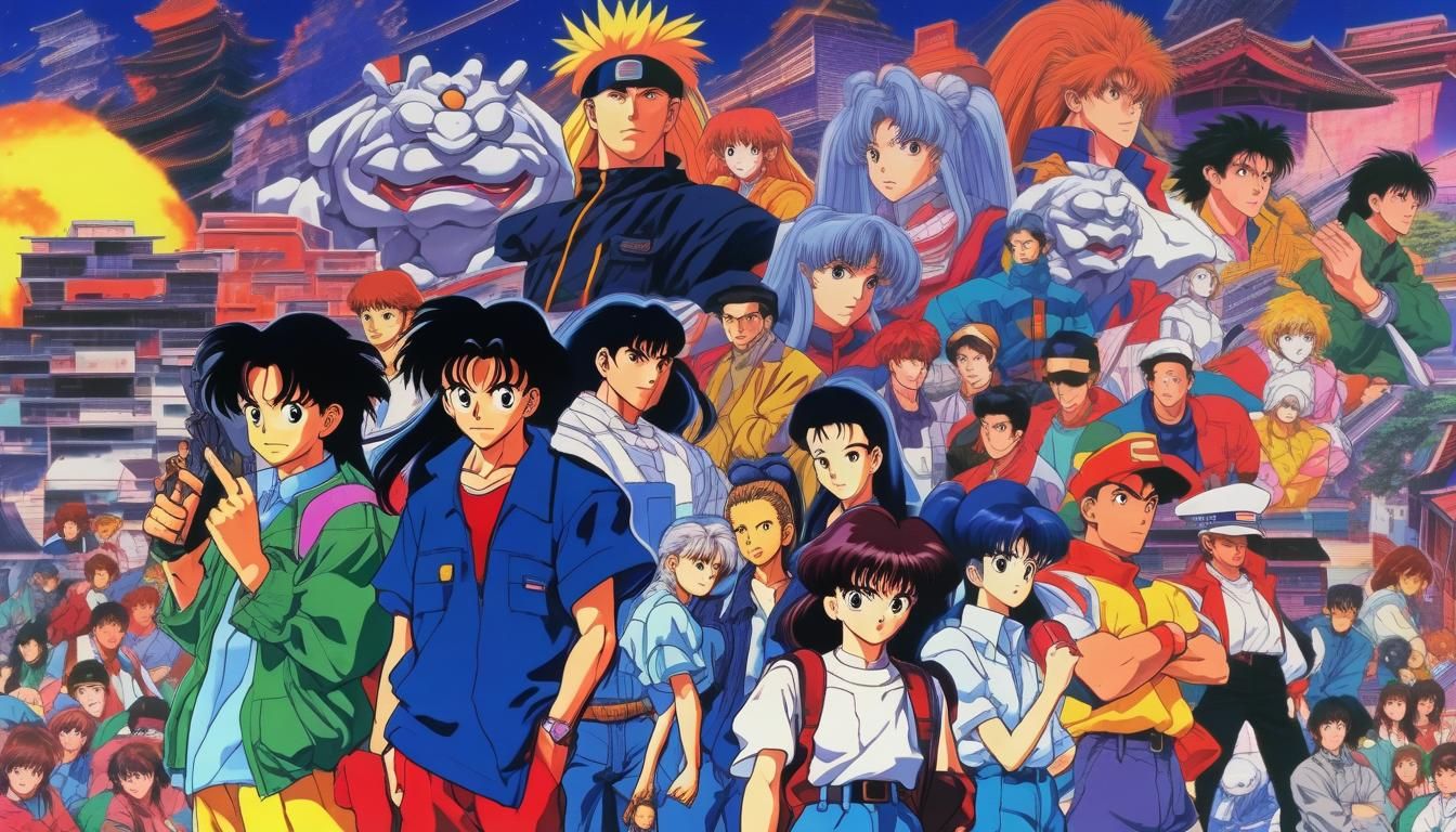 Nostalgic 90s Anime Style Wallpaper