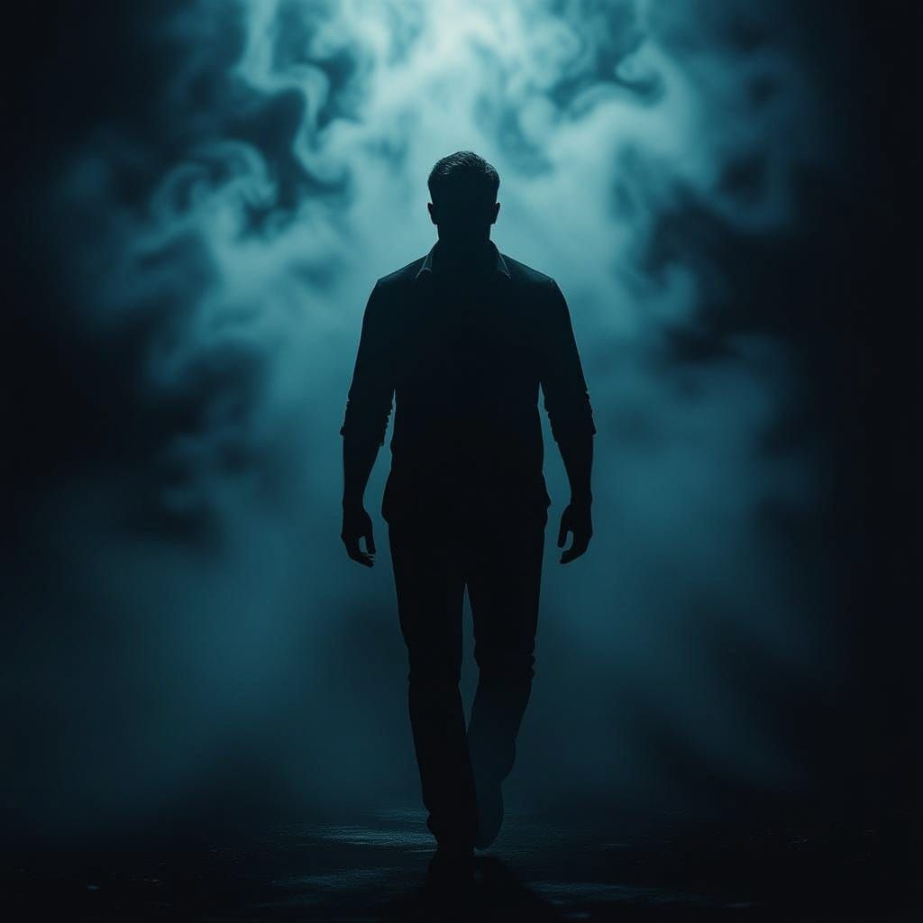 Enigmatic Figure Emerges from Dark Mystery in Cyberpunk Styl...