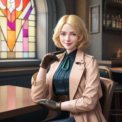 Beautiful Blonde Woman in Designer Trench Coat