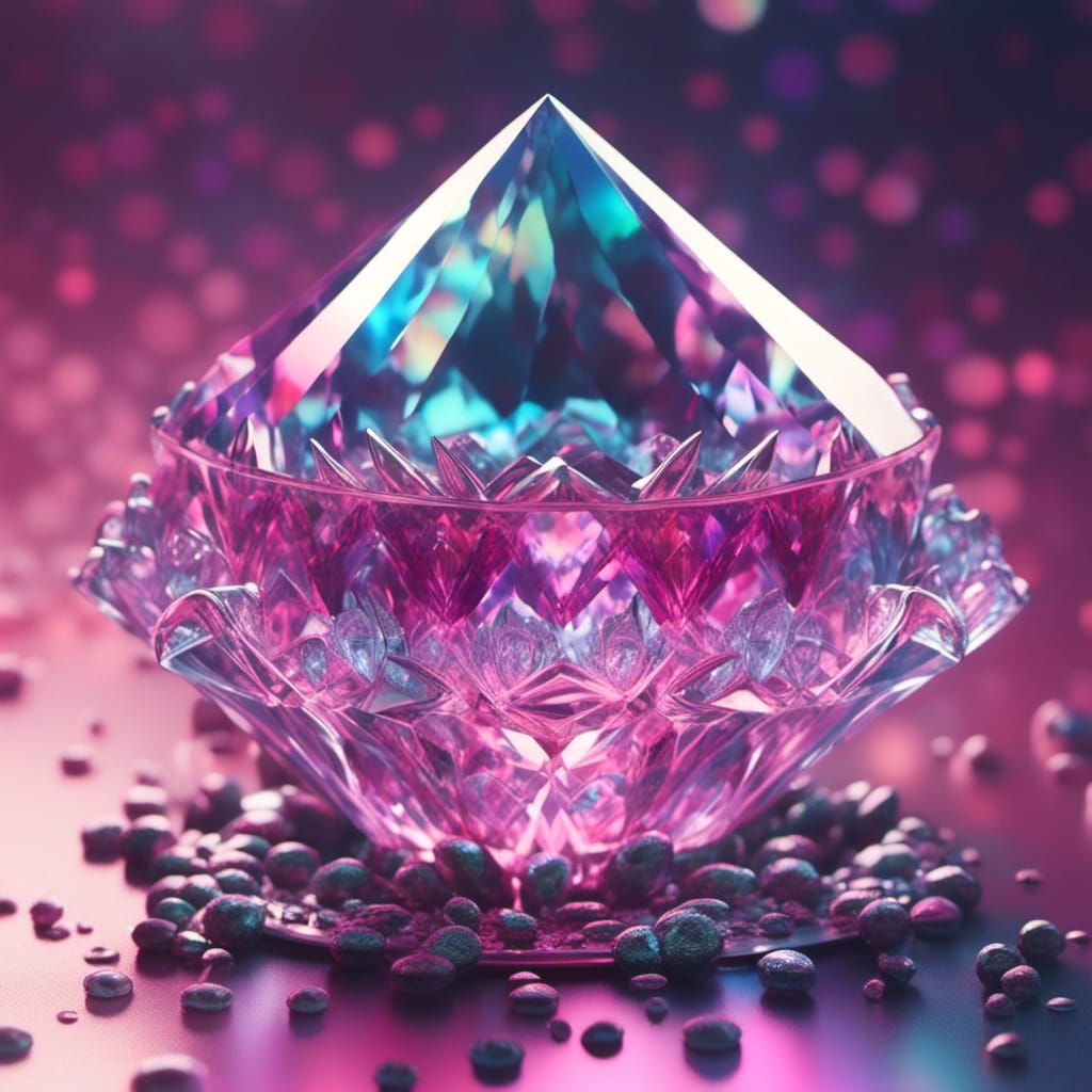 Iridescent Aurora Rose Diamond Photoillustration