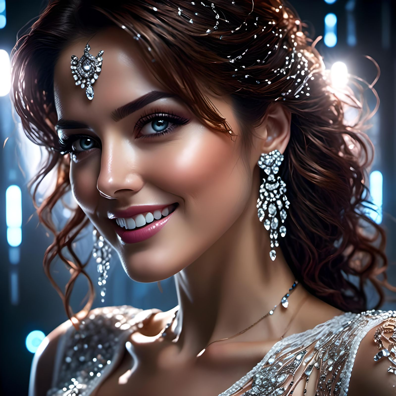 Glamorous Brunette in Moody, Luxurious Portrait