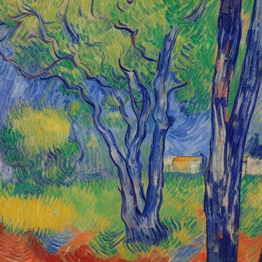 Lush Forest Tree in Fauvist Impasto Painting