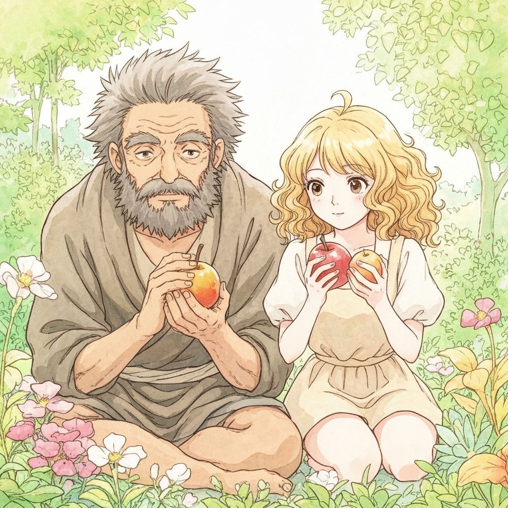 Serene Garden Scene in Studio Ghibli Style