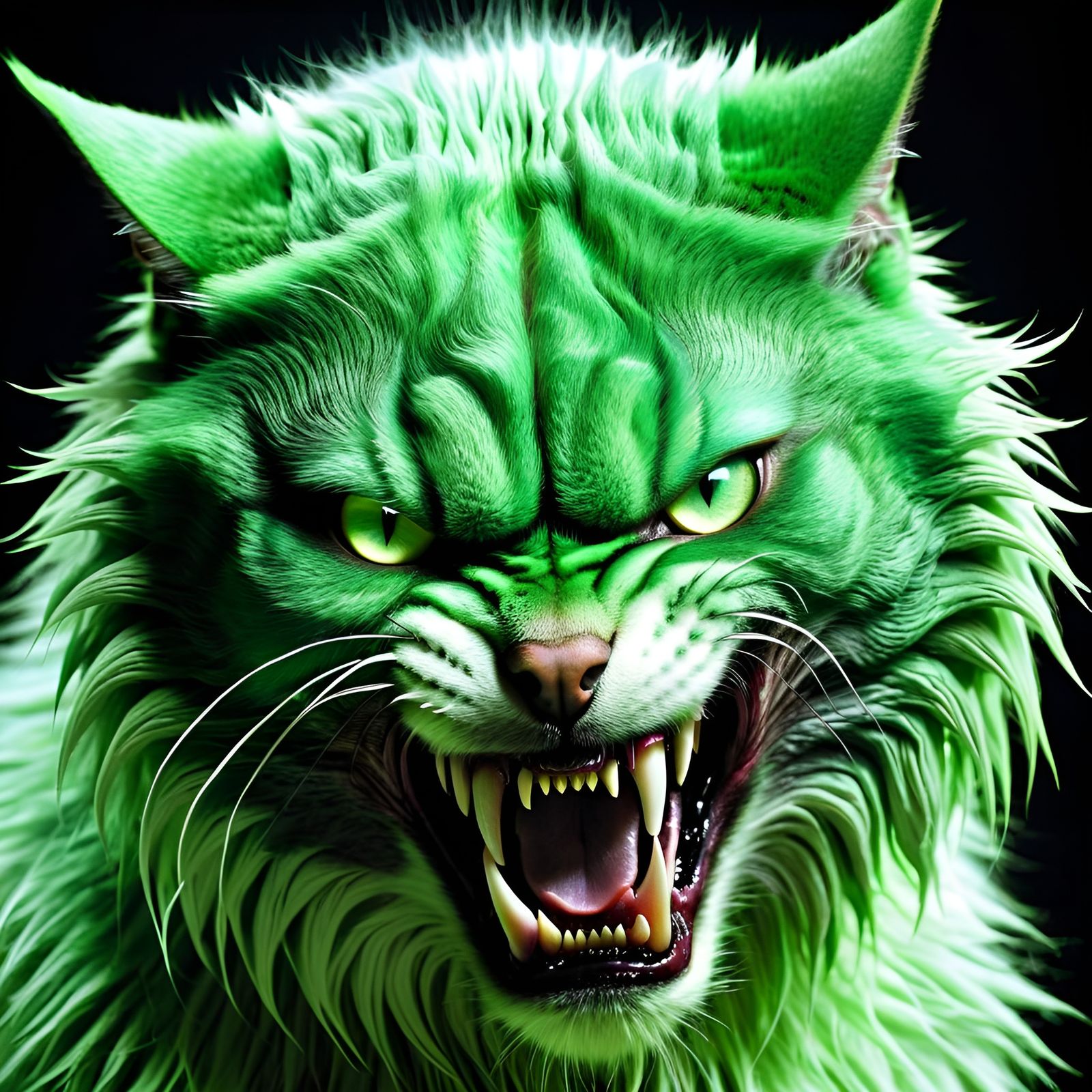 Terrifying Giant Werewolf Portrait with Glowing Eyes