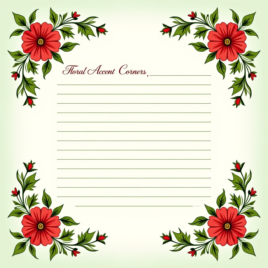 Vintage Floral Writing Pad in Watercolor Style