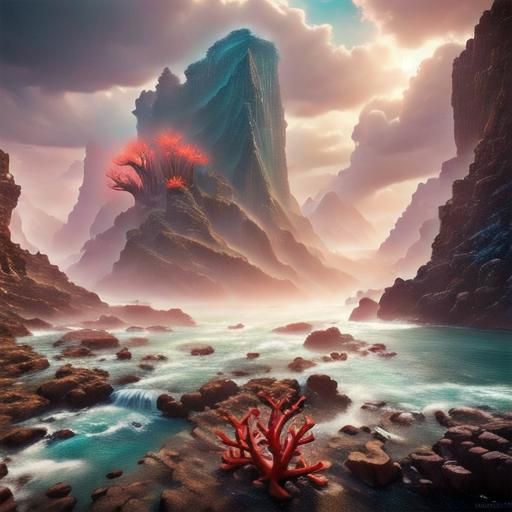 <lora:Water:1.0> beautiful water scene with coral reef