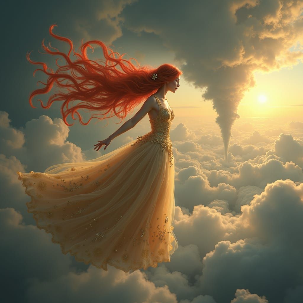 Ethereal Queen Soaring Above Supercell Storm