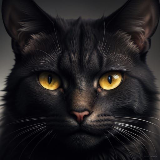 Cat and Mouse Face Off in Dramatic Matte Painting