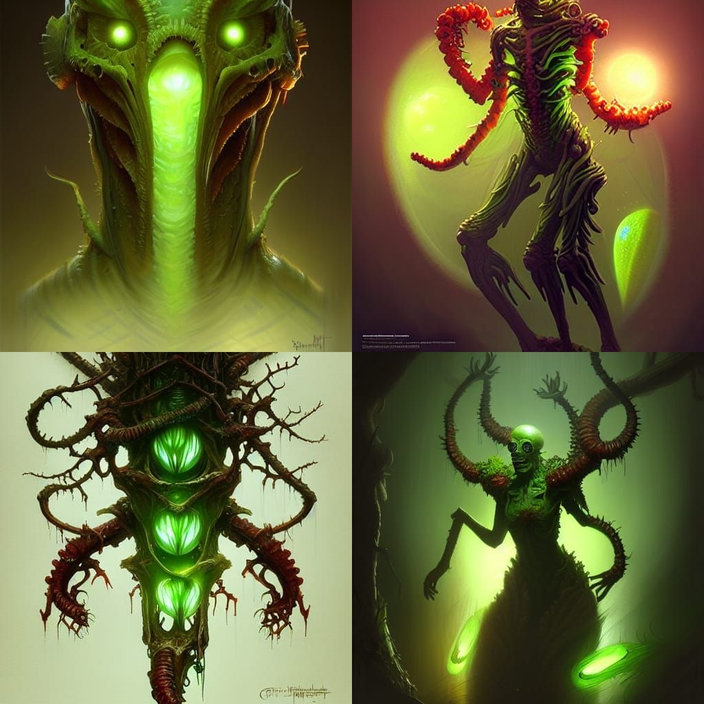 Apple Bat Creature: Bioluminescent Fantasy Concept Art