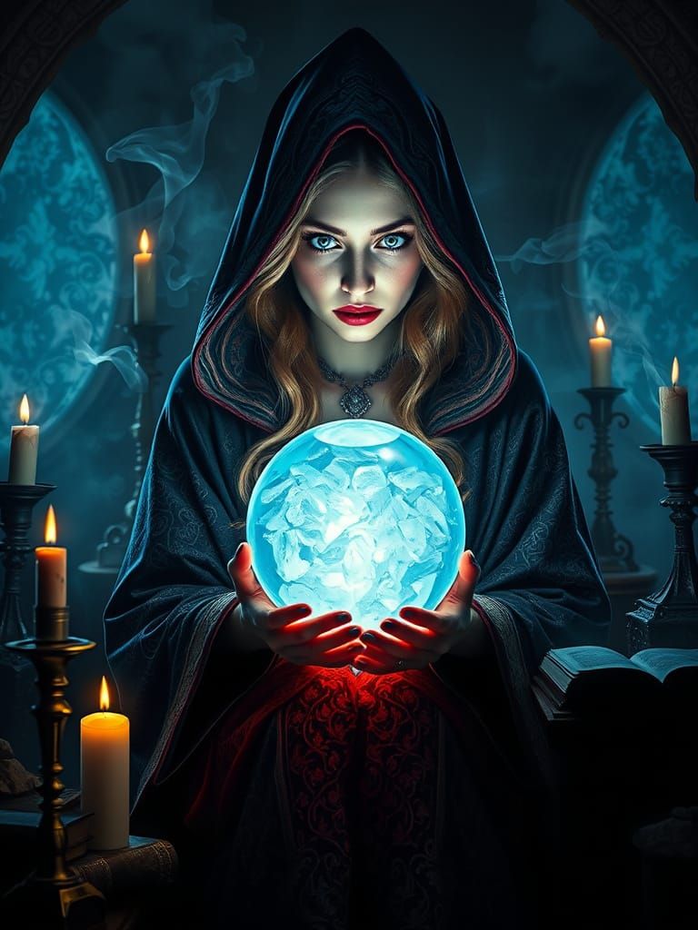 Enigmatic Mystic Seer in a Haunting, Surreal World