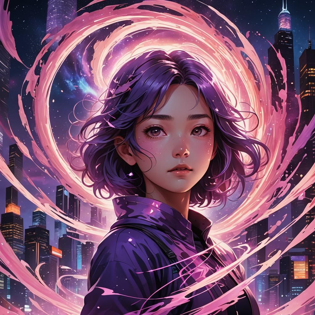 Anime Portal: Swirling Vortex Digital Art