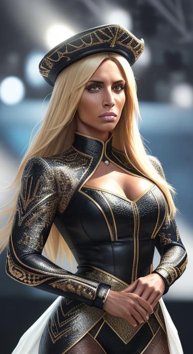 Hyper-Realistic Portrait of Confident Woman in Streetwear